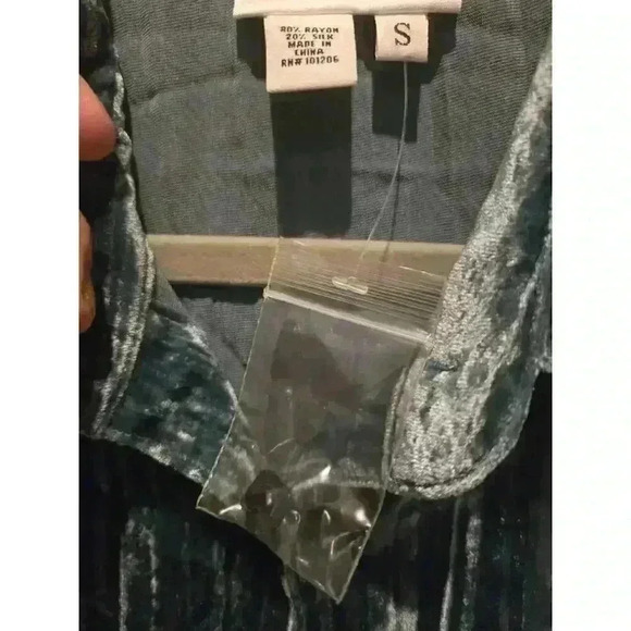 Soft Surroundings Button-Up Shirt Blue Size S Whimsy Glam Casual - Picture 6 of 8